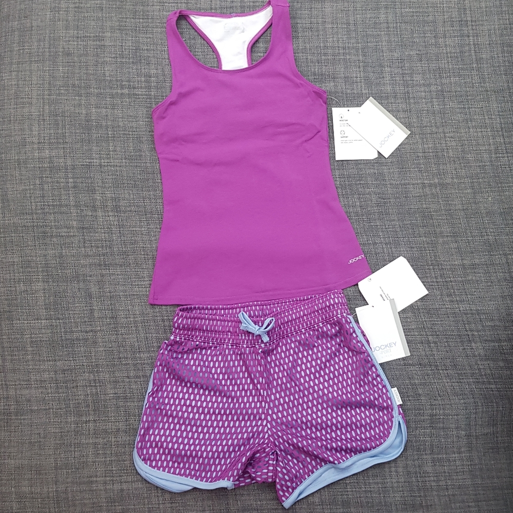 NWT Jockey girls size small mesh shorts/tank tp